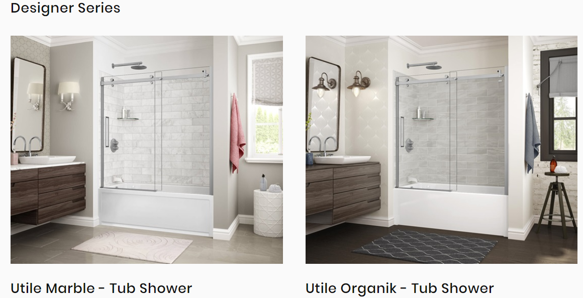 utile tub shower designer series packages Two Day's Bathrooms
