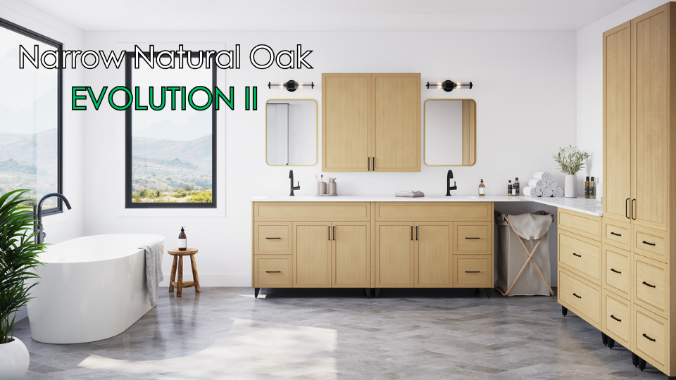 Narrow Natural Oak Vanity