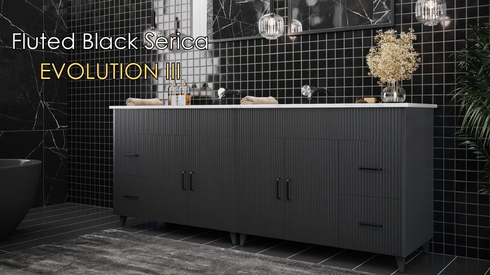 Fluted Black Serica Vanity