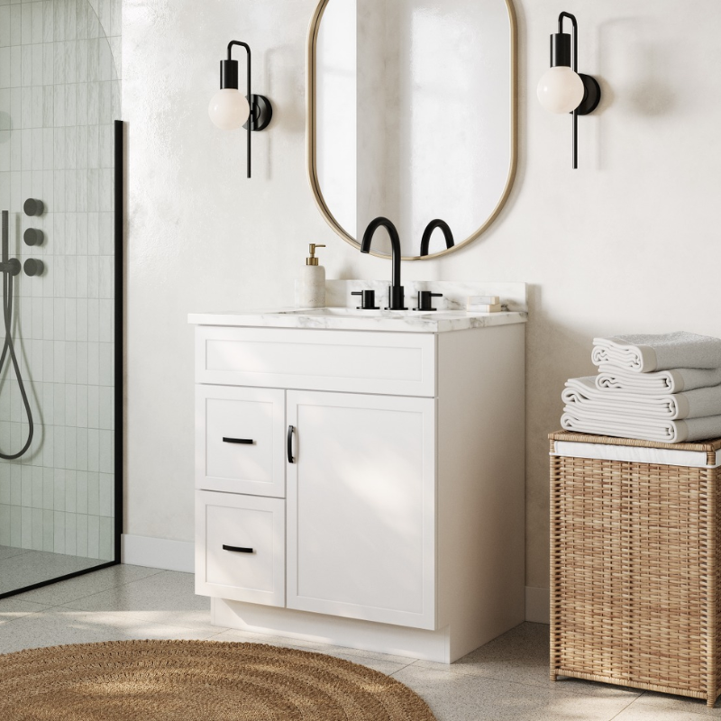 Crush - Narrow White Shaker Vanity